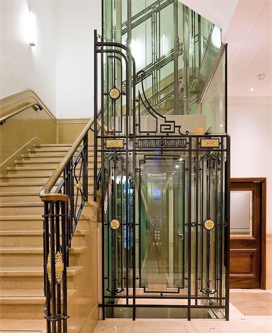 Entrance lobby with new glass lift
